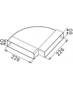 Raccordo Gomito per Tubi Cappa Aspirante 226 x 60 mm 112.0040.367