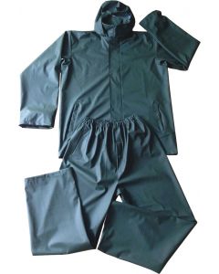 Completo Giacca + Pantalone in PU e PVC Taglia XL Verde PF05446