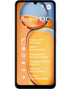 Redmi 13C Smartphone 6.7&quot 4G Dual SIM 8/256 Gb Android Blu MZB0FT4EU