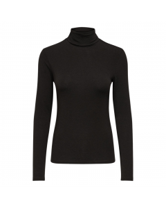 ONLY SIA L/S ROLL NECK TOP BOX JRS BLACK COFFEE