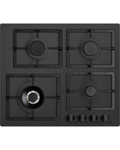 Piano Cottura 4 Fuochi Incasso a Gas 60 cm Black Matt UG70 - FLAT60