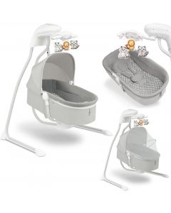 Henny - Sdraietta Neonato Elettrica Max 9 Kg con Melodie Grey Dove