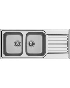 Lavello cucina 2 Vasche 116 cm Acciaio Inox 107169530 Fedra Extra 2B 1D