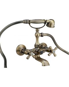 Rubinetto Miscelatore Vasca da Bagno pomelli a croce Bronzo 139B Serie Sofia