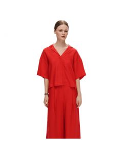 SELECTED LYRA 2/4 BOXY REVERS LINEN SHIRT