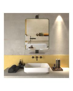 Specchio Bagno Rettangolare con Mensola a Parete 60x1x93 cm Nero opaco