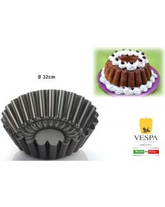 Stampo per Dolci Budino Antiaderente in Alluminio 32 cm senza Tubo