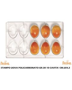 Stampo per Dolci Uova in Policarbonato 10 Posti 6 x 4,2 cm