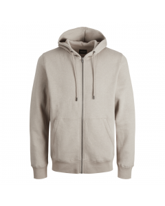 JACK JONES BRADLEY SWEAT ZIP HOOD NOOS MOONBEAM