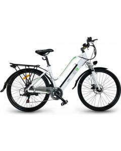 Bicicletta elettrica pedalata assistita E-Bike 250W 26&quot Bianco Queen CY26ABi