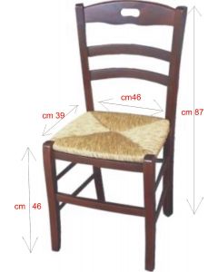 Sedia da Interno in Legno Massello e Paglia Noce Lory