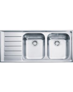 Lavello Cucina 2 Vasche Gocciolatoio sx 51,4 Cm Inox Neptune 127.0059.719
