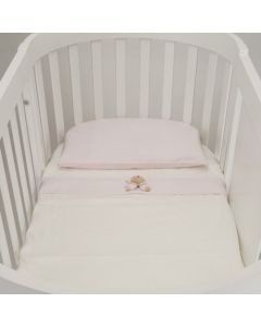Lenzuola Lettino Ovale Neonato Set Letto Federa/ Sopra/Sotto Rosa - Puccio