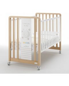 Lettino Culla Neonato Evolutiva + Piumone Bco/Nat Glam Moon 1&times9