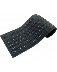 Tastiera USB Flessibile in Silicone USB/PS2 colore Nero IDATA KB-R109L
