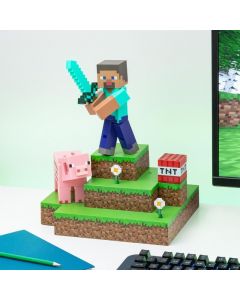 Minecraft Steve Diorama Lampada LED Action Figure per Bambini