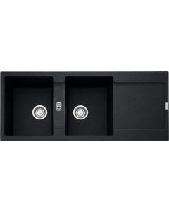 Lavello Cucina 2 Vasche Reversibile 116 cm Fragranite Nero 114.0157.498