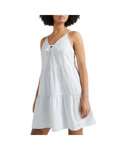 TOMMY JEANS TJW POPLIN TIERED STRAPPY DRESS