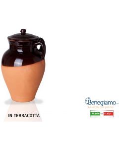 Pignata Fuoco Caldea Terracotta con Coperchio cm 14 NE195