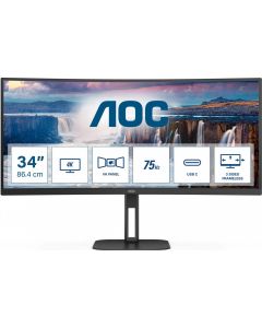 Monitor Curvo 34&quot 3440x1440 Px Wide Quad HD LED 1 ms Nero CU34V5C