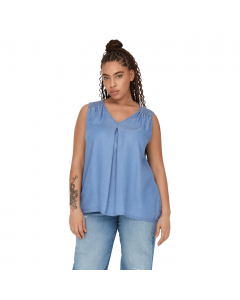 ONLY CARMAKOMA LAURA SL V-NECK TOP DNM BIN