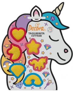 Stampo per Dolci Tagliapasta Mini Unicorno in Plastica Set 6 Pezzi 4x4 cm