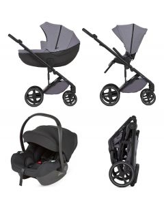 Mev Passeggino Trio Leggero 0-13 Kg + Carrozzina + Ovetto + Borsa Grigio S