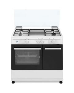 Cucina a Gas 4 Fuochi Forno Elettrico con Grill 90x60 cm Bianco SD490WE