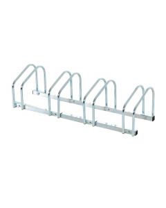 Rastrelliera Portabiciclette 4 Biciclette 110x33x27 cm Argento 024V011