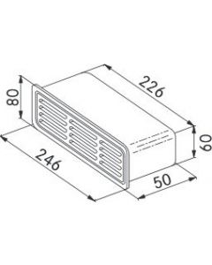 Griglia per Cappa Rettangolare di Uscita 246x80x50 mm 112.0040.375