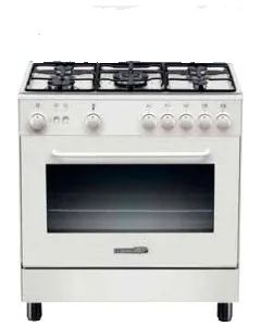 Cucina a Gas 5 Fuochi Forno Gas Grill 80x50cm Bianco S85C2W