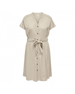 ONLY CARMAKOMA CARO S/S LINEN CALF SHIRT DRESS TLR