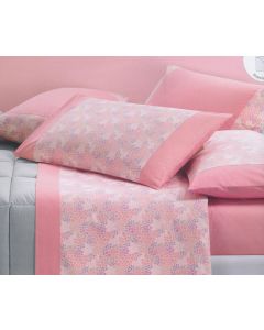 Completo Letto Una Piazza e Mezza Cotone Rosa Clipper 18919