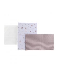 Lenzuola Neonato Set Cotone Sopra 60x120 cm/Sotto/Federa Beige Greeny