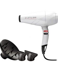 Phon Asciugacapelli 2400 W Motore AC 2 beccucci + Diffusore Bianco SH1609