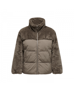 ONLY CARMAKOMA WANJA FUR PUFFER MIX JACKET OTW WALNUT