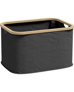 Cesto Portabiancheria 36L Pieghevole con Maniglie Nero 0BKJ551