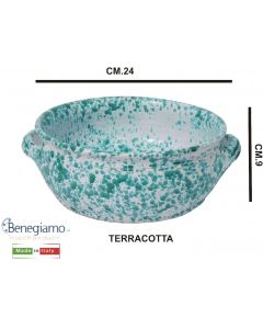Tegame in Terracotta Utilizzabile in Forno cm 24 Schizzato