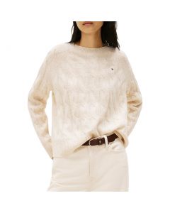 TOMMY HILFIGER SOFT WOOL CABLE RLX C-NK SWT