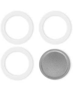 Set 2 Guarnizioni con Piastra 2 Tazze Gomma Inox 800410