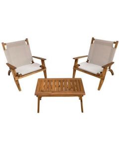 Set Giardino Wood Cotton Club Flamenco 2 Poltrone 1 Tavolo Sabbia 199276
