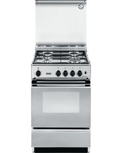 Cucina a Gas 4 Fuochi Forno Elettrico Grill 50x50 cm Inox - SEX 554 NED