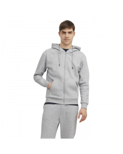 JACK JONES BRADLEY SWEAT ZIP HOOD NOOS LIGHT GREY MELANGE