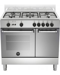 Cucina a Gas 5 Fuochi Forno a Gas Grill Elettrico 90x60 cm AMN9P5GXV