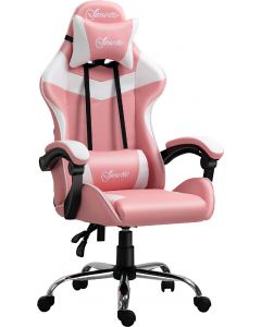 Sedia da Gaming Ergonomica Altezza Regolabile Reclinabile Rosa 436921