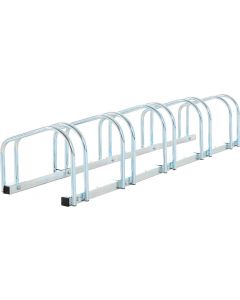 Rastrelliera Portabiciclette 5 Biciclette 145&times33&times27 cm Argento 025V01