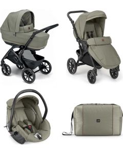 Dinamico Smart - Passeggino Trio Leggero Modulare da 0-4 Anni 0-22 Kg Verde