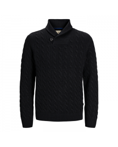 JACK JONES BLUCRASH KNIT SHAWL NECK BLACK BEAUTY