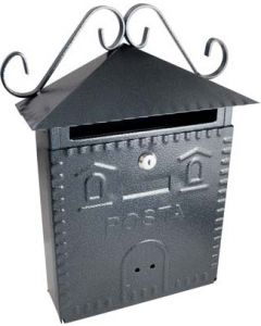 Cassetta Posta Casetta 703 Acciaio Vern Nero/Argento mm 300x100 H.mm 360