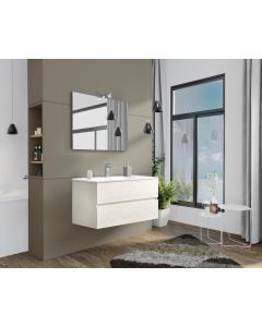 Mobile bagno 2 Cassetti 101x44x53h cm Rovere Bianco New Splash